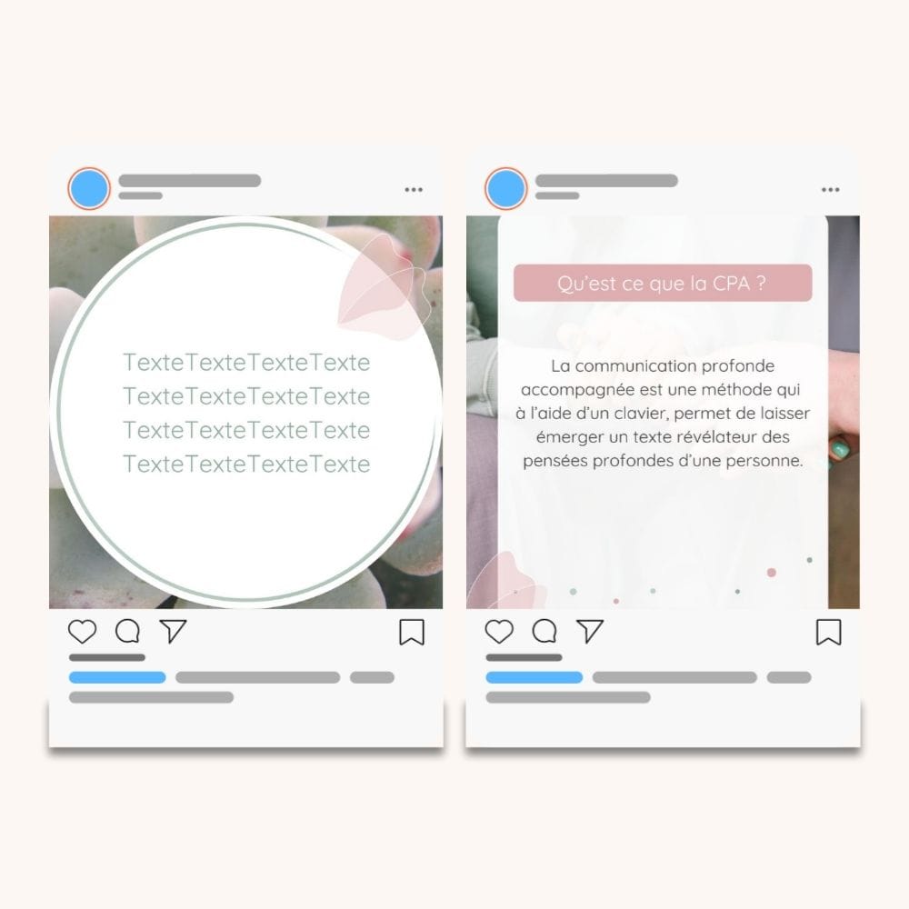 visuels pour les réseaux sociaux - publications l'écoute au coeur de soi