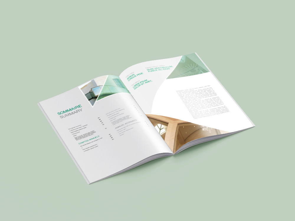 exemple de mise en page intérieure d'une brochure